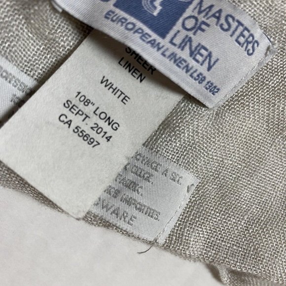 Restoration Hardware 1 Single Curtain Panel Sheer Linen Light Gray Drape 108 - Picture 4 of 4